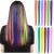 LeeWin Enfärgad Rak Clip In Hårförlängningar Färgglada Rainbow Hårförlängningar för barn Kvinnors presenter