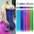 LeeWin Single Color Straight Clip in Hair Extensions Colorful Rainbow Hair Extensions for Kids Women's Gifts