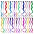 LeeWin 12PCS Extensiones de cabello de un solo color Clip multicolor recto en extensiones de cabello Extensiones de cabello coloridas de arco iris de 20 pulgadas para niños Regalos de mujer Aspectos destacados de la fiesta de Navidad de Halloween
