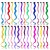 LeeWin 12PCS Single Color Hair Extensions Curly Multicolor Clip in Hair Extensions Colorful 20 Inch Rainbow Hair Extensions for Kids Women's Gifts Halloween Christmas Party Highlights