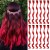 LeeWin 12PCS Ekstensi Rambut Satu Warna Klip Multicolor Lurus dalam Ekstensi Rambut Ekstensi Rambut Pelangi 20 Inci Berwarna-warni untuk Anak-Anak Hadiah Wanita Sorotan Pesta Natal Halloween