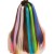 LeeWin Single Color Straight Clip in Hair Extensions Ekstensi Rambut Pelangi Berwarna-warni untuk Anak-Anak Hadiah Wanita