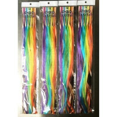 6 PCs Haarclips für Mädchen, 15 -Zoll -Regenbogen Haarverlängerungen für Kinder, farbige kleine Mädchen Haarklammern Accessoires, Einhornhaarclips für Mädchen Kleinkinder Kinder Pferdeschwänze