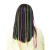 LeeWin Single Color Straight Clip in Hair Extensions with Small Three Strands Hair Braids Colorful Rainbow Hair Extensions for Kids Women's Gifts Halloween Christmas Party Highlights