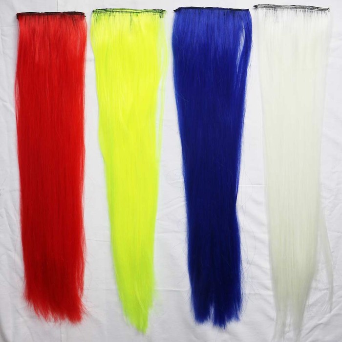 LeeWin 2 paki Singlee Color Straight Style Krótkie grube treski Dodawanie dodatkowej objętości włosów Klips do przedłużania włosów Topper do włosów dla przerzedzających się włosów Kobiety