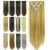 LeeWin Straight 7 Pcs Full Head Party Highlights Clip on Hair Extensions Colored Hair Streak Human Hair Pieces