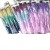 Ombre Colored Small Three Strands Braids Hair Extensions with Rubber Bands Rainbow Braided Synthetic Hairpieces Ponytail for Women Kids Girls Fold 24inches 2pcs/Pack