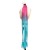 Ombre Colored Small Three Strands Braids Hair Extensions with Rubber Bands Rainbow Braided Synthetic Hairpieces Ponytail for Women Kids Girls Fold 24inches 2pcs/Pack