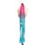 Ombre Farget Små Tre tråder Fletters Hair Extensions med gummibånd Rainbow flettet syntetisk hår stykker Ponytail for kvinner Kids Girls Fold 24inches 2pcs / Pack