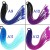 Ombre Colored Small Three Strands Braids Hair Extensions with Rubber Bands Rainbow Braided Synthetic Hairpieces Ponytail for Women Kids Girls Fold 24inches 2pcs/Pack