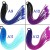 Ombre Farget Små Tre tråder Fletters Hair Extensions med gummibånd Rainbow flettet syntetisk hår stykker Ponytail for kvinner Kids Girls Fold 24inches 2pcs / Pack