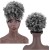 Afro Puff Ponytail Wigs for Black Women Kinky Curly Afro Puff Drawstring Ponytail With Curly Hair Bangs Grey Afro Ponytail for Natural Hair Salt and Pepper Wigs for Women