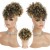 Afro Puff Ponytail Wigs for Black Women Kinky Curly Afro Puff Drawstring Ponytail With Curly Hair Bangs Grey Afro Ponytail for Natural Hair Salt and Pepper Wigs for Women