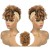 Afro Puff Mohawk Ponytail with Bangs Short Afro Kinky Curly Hair Bun Synthetic Fauxhawks Bun Jerry Curly Non Drawstring Ponytail Hair Extensions with 6BB Clips