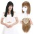 Toppers Rambut Dengan Bangs For Women Clip In Crown Topper Silk Base Top Hairpieces Synthetic Hair Toupee Wiglet Replacement Topper On Closure Hair Extensions 12 Inch