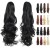 カーリーウェーブポニーテールヘアエクステンション女性用合成ヘアピースポニーテールのシングルカラーポニーテールエクステンションクロークリップ