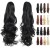 Single Color Ponytail Extension Claw Clip in Curly Wavy Ponytail Hair Extensions Synthetic Hair Pieces for Women Pony Tail