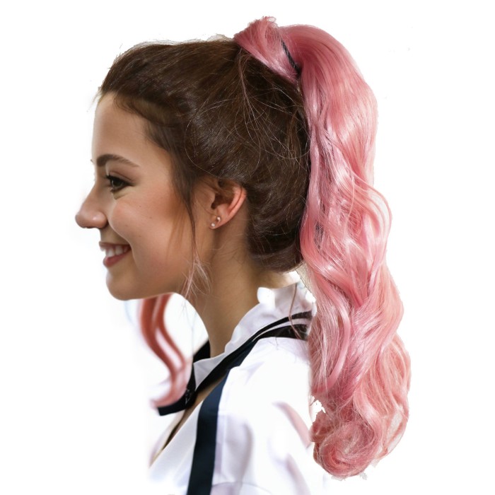 Single Color Velcro Ponytail Extension Wrap Around Long Curly Wave Hair Extensions Synthetic Pony Tail Hairpiece untuk Wanita Gadis