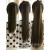 Ensfarget borrelås Hestehale Extension Wrap Around Straight Hair Extensions Menneskehår Pony Tail Hairpiece for kvinner Girls