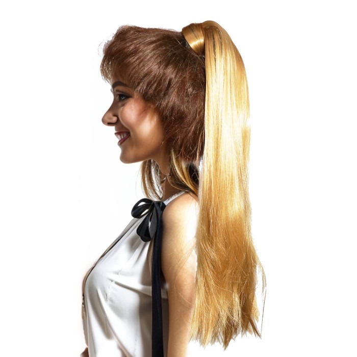 Extensões de rabo de cavalo longo liso envolver em torno de pedaço de cabelo sintético Pasta mágica Pony Tail extensões de cabelo Penteados para mulheres meninas
