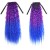 Sintetis Panjang Keriting Keriting Fluffy Ponytail Hair Extensions Ombre Color Cosplay Hairpieces untuk Wanita