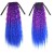 Synthetic Long Kinky Curly Fluffy Ponytail Hair Extensions Ombre Color Cosplay Hairpieces for Women