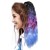 Ombre Warna Jagung Gelombang Klip Sambungan Ponytail dalam Long Wavy Curly Wrap Around Magic sticky Velcro Pony Tail Resistant Haba Bahan Sintetik untuk Wanita