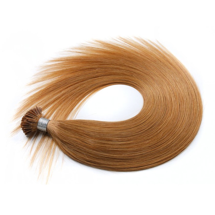 LeeWin Un solo color Nuevo Cabello de fusión humana brasileña ondulado profundo I Tip Stick Tip Keratin Hair 100% Extensiones de cabello humano 0.5 g / s 100 g / lote