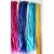 LeeWin 100 Strands 18" Party Colors Hair Extensions I-Tip Pre-bonded hair with small three strands braid Long Straight Hairpieces Synthetic Heat Resistant Highlight Feather Micro Ring Hair Accessories