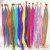 LeeWin 100 adet 18 "Sentetik Tüy Saç Karışık Renk Tüy Uzantıları I-tip Pre-bonde Saç Uzantıları Renkli Saç Tüyleri Uzantıları Parti Önemli Noktalar Genç Kız için Uzun Düz Saç Tüyleri