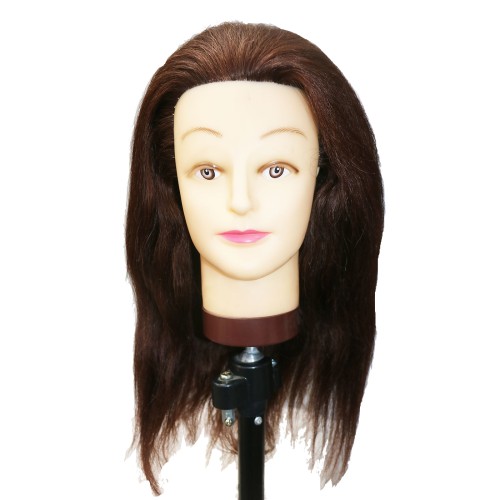 LeeWin Mannequin Head 10inches-22inches Human Hair Hairdresser Kosmetikk Mannequin Manikin Trening Hodehår Kvinne Europa Face Style