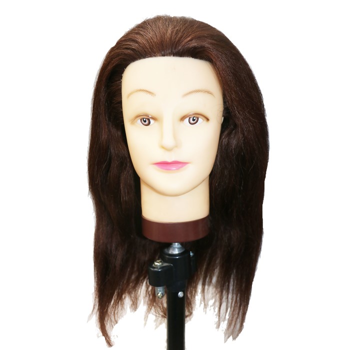 LeeWin Mannequin Kepala 10inches-22inci Pendandan Rambut Manusia Kosmetologi Mannequin Manikin Latihan Kepala Rambut Perempuan Eropah Gaya Muka