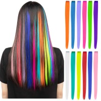Extensiones de cabello de colores de 12 piezas Extensiones de cabello rectas multicolores con clip Extensiones de cabello arcoíris coloridas para niños Regalos para mujeres Halloween Lo más destacado de la fiesta de Navidad Extensiones de cabello de colores de 12 piezas Extensiones de cabello rectas multicolores con clip Extensiones de cabello arcoíris coloridas para niños Regalos para mujeres Halloween Lo más destacado de la fiesta de Navidad
