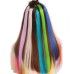 Extensiones de cabello de colores de 12 piezas Extensiones de cabello rectas multicolores con clip Extensiones de cabello arcoíris coloridas para niños Regalos para mujeres Halloween Lo más destacado de la fiesta de Navidad