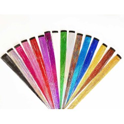 Extensiones de cabello de oropel con clip Resistente al calor Kit de oropel de cabello de hadas para mujeres Accesorios de cabello para niñas Brillo para Navidad Fiesta de cosplay de Halloween