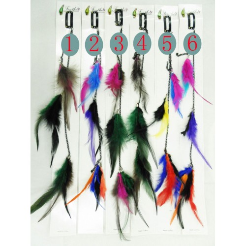 Clip de caimán Retro Cilíndrico con cuentas de seis colores Pluma de perlas Pluma de caña Pluma compuesta Extensiones de cabello