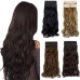 Extensión de cabello larga con clip rizado LeeWin para mujer, 3 piezas/juego de extensiones de cabello, pieza de cabello sintético