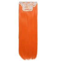 LeeWin Women's Long Straight Hair Clip-On Hair Extensions 4 Pieces/Socket Hair Extensions Synthetic Hair Sheets LeeWin Women's Long Straight Hair Clip-On Hair Extensions 4 Pieces/Socket Hair Extensions Synthetic Hair Sheets