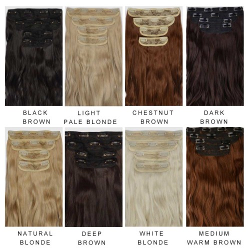 Extensión de cabello larga con clip rizado LeeWin para mujer, 4 piezas/juego de extensiones de cabello, pieza de cabello sintético