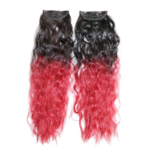 LeeWin Long Taco Wavy Clip-On Hair Extensions Женские 4-х компонентные/гнездовые накладные волосы Синтетические простыни для волос