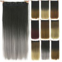 LeeWin5 Clip/Piece 3/4 Full Head Straight Hair Clip Synthetic Hair Extensions Women's Wig LeeWin5 Clip/Piece 3/4 Full Head Straight Hair Clip Synthetic Hair Extensions Women's Wig