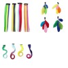 LeeWin 12 Inch Kids Clip-In Hair Extensions - 12pcs Real Feather & Curly Ombre Set