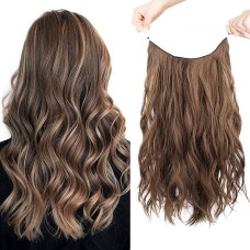 Extensiones de cabello onduladas y rizadas de LeeWin con clip de seguridad extra铆ble con hilo transparente invisible Peluca secreta para mujer Extensiones de cabello onduladas y rizadas de LeeWin con clip de seguridad extra铆ble con hilo transparente invisible Peluca secreta para mujer