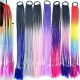 LeeWin Ombre små tre-strängs fläta förlängningar med gummiband regnbåge fläta syntetisk peruk hästsvans kvinnors barn flickor vika 24 tum 2 stycken/pack LeeWin Ombre små tre-strängs fläta förlängningar med gummiband regnbåge fläta syntetisk peruk hästsvans kvinnors barn flickor vika 24 tum 2 stycken/pack