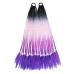 LeeWin Ombre Colored Small Three Strands Braids Extensiones de cabello con bandas de goma Peinados sintéticos trenzados con arcoíris Cola de caballo para mujeres, niños y niñas Doblar 24 pulgadas 2 piezas/paquete