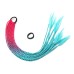 LeeWin Ombre Colored Small Three Strands Braids Extensiones de cabello con bandas de goma Peinados sintéticos trenzados con arcoíris Cola de caballo para mujeres, niños y niñas Doblar 24 pulgadas 2 piezas/paquete