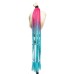 LeeWin Ombre Colored Small Three Strands Braids Extensiones de cabello con bandas de goma Peinados sintéticos trenzados con arcoíris Cola de caballo para mujeres, niños y niñas Doblar 24 pulgadas 2 piezas/paquete