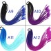LeeWin Ombre Colored Small Three Strands Braids Extensiones de cabello con bandas de goma Peinados sintéticos trenzados con arcoíris Cola de caballo para mujeres, niños y niñas Doblar 24 pulgadas 2 piezas/paquete