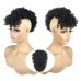 Pelucas de cola de caballo Afro Puff para mujer negra Cola de caballo con cordón Afro Puff rizado y rizado con flequillo de pelo rizado Cola de caballo Afro gris para cabello natural Pelucas de sal y pimienta para mujer