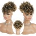 Pelucas de cola de caballo Afro Puff para mujer negra Cola de caballo con cordón Afro Puff rizado y rizado con flequillo de pelo rizado Cola de caballo Afro gris para cabello natural Pelucas de sal y pimienta para mujer